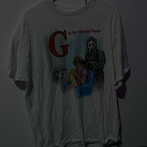 White Ghost Face Graphic T-Shirt